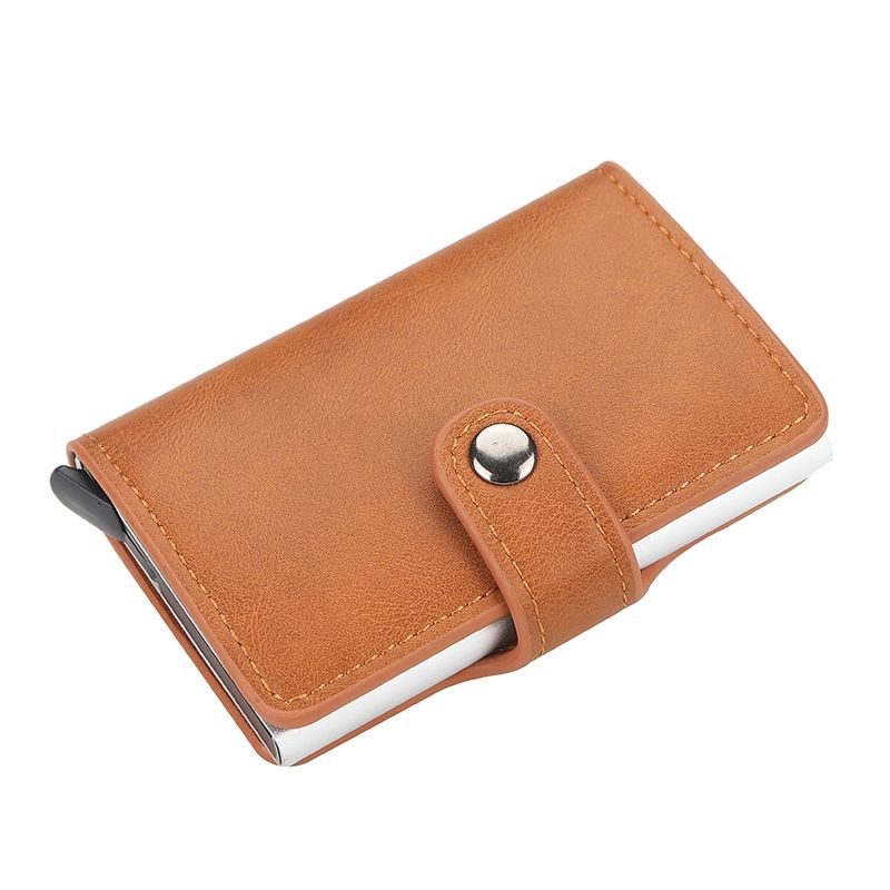 GENERICO - Billetera Tarjetero Cuero Pu Minimalista Hombre Mujer Rfid