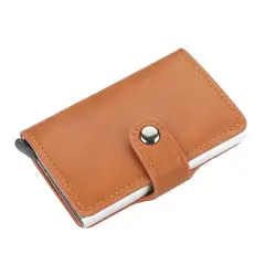 GENERICO - Billetera Tarjetero Cuero Pu Minimalista Hombre Mujer Rfid