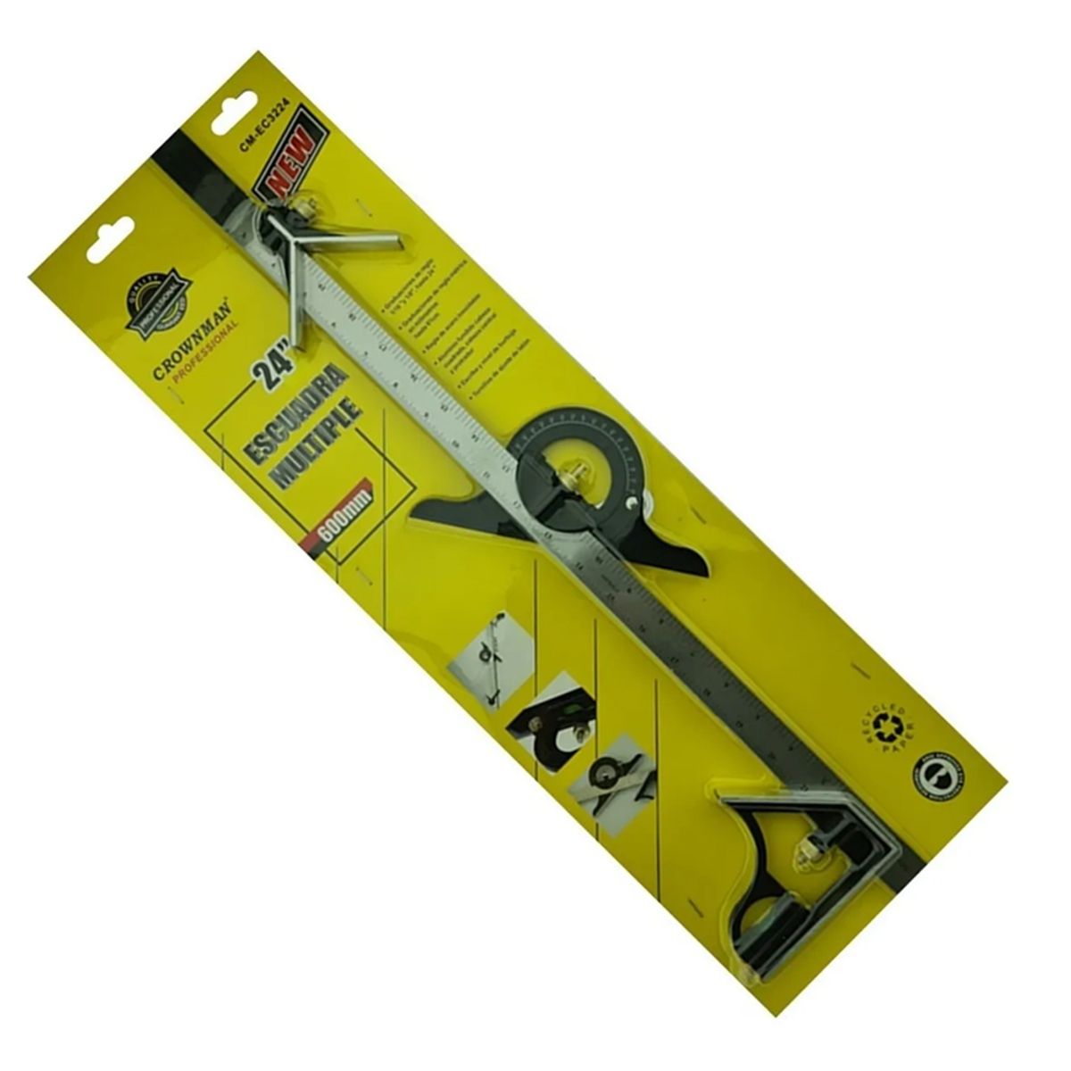 GENERICO - Escuadra Multiple Multiuso Combinada 600mm Crownman