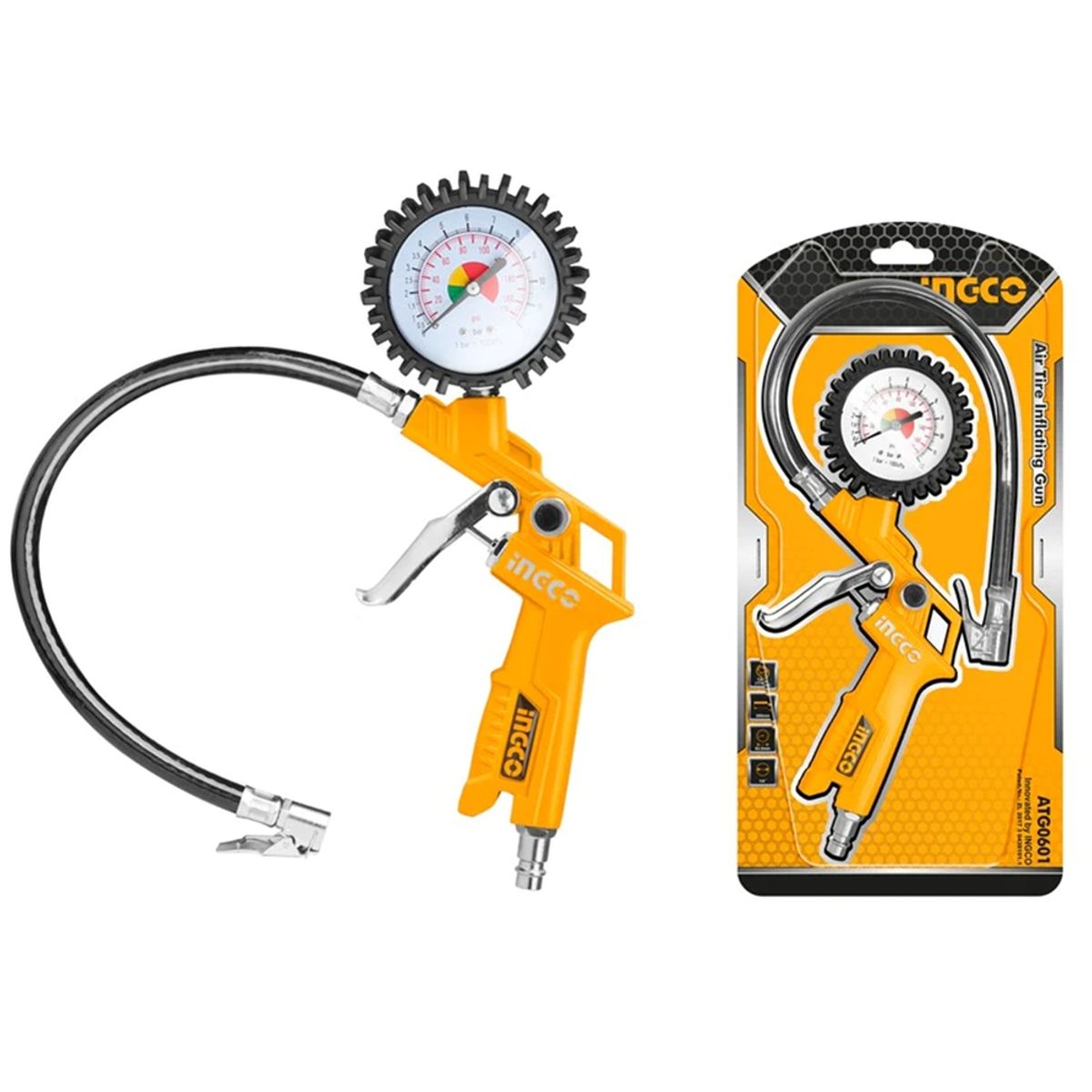 INGCO - Pistola para Inflar Y Calibrar Neumaticos Con Manometro