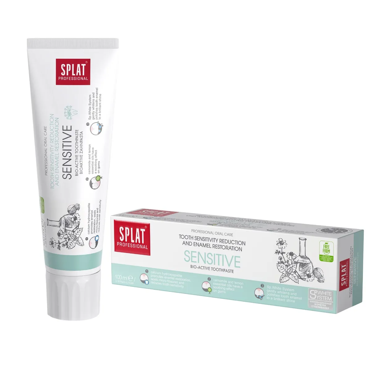 SPLAT - Pasta Dental para Dientes Sensibles Sensitive sin Fluor 100ml