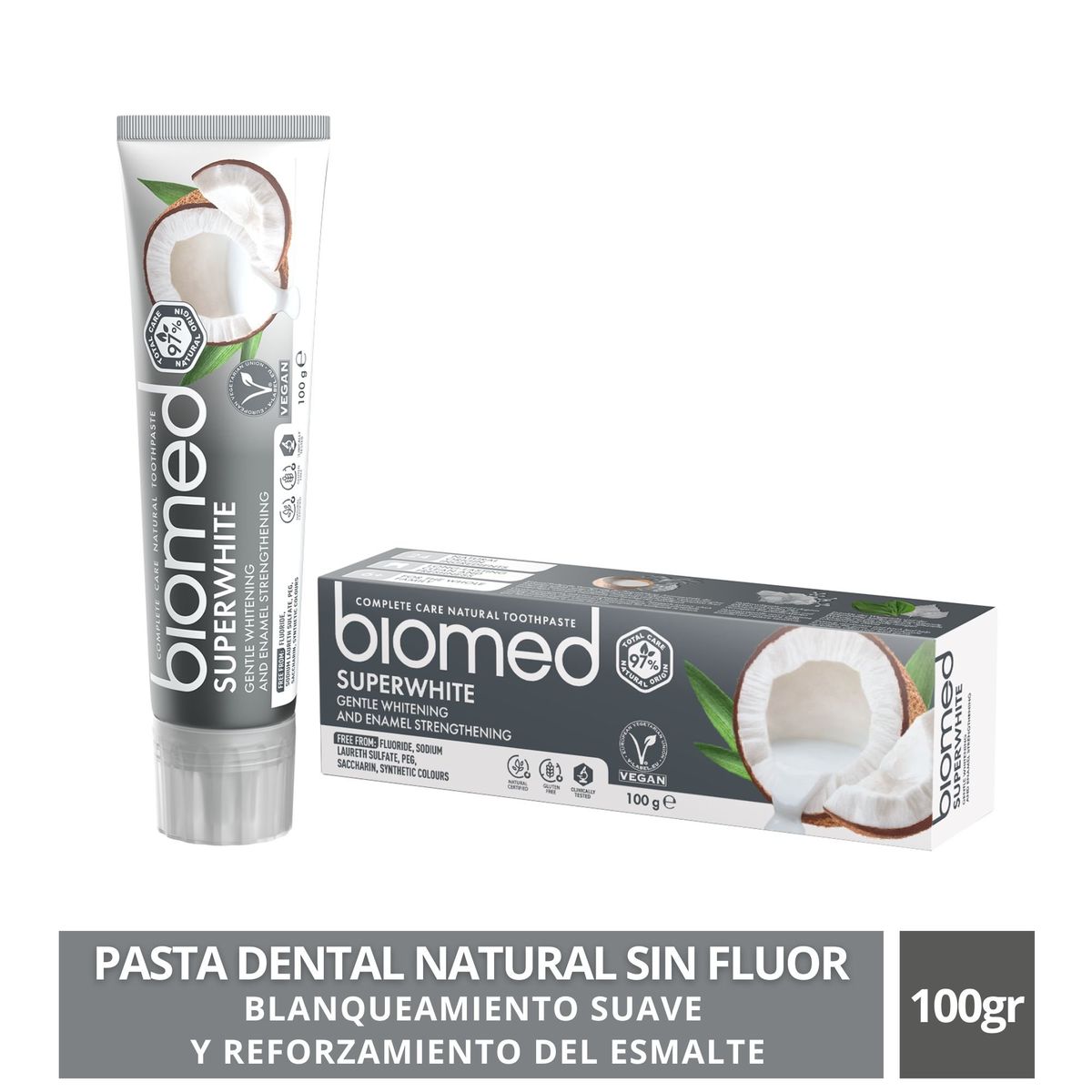 SPLAT - Pasta Dental Blanqueadora Biomed Superwhite 100Gr Natural sin Fluor