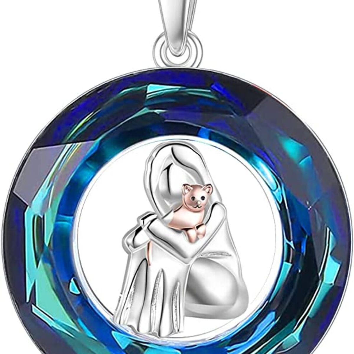 GENERICO - Collar cristal gato mujer plata 925