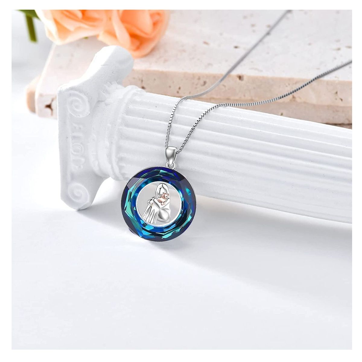 GENERICO - Collar cristal gato mujer plata 925