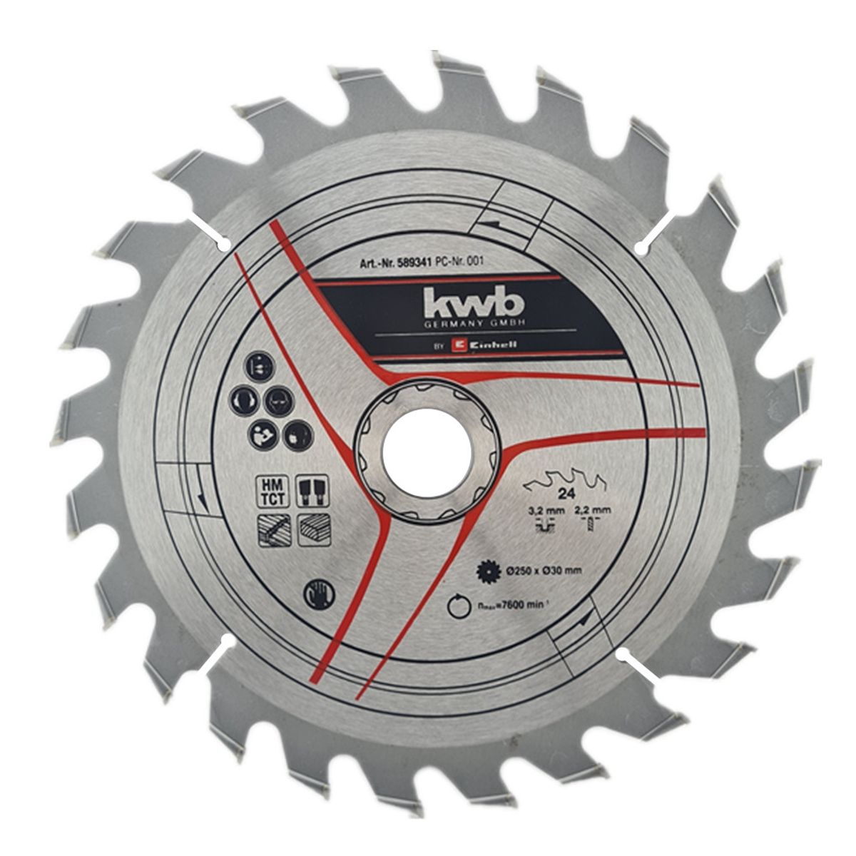 KWB - Disco Banco Sierra 250x30mm 24 Dientes Kwb 589341