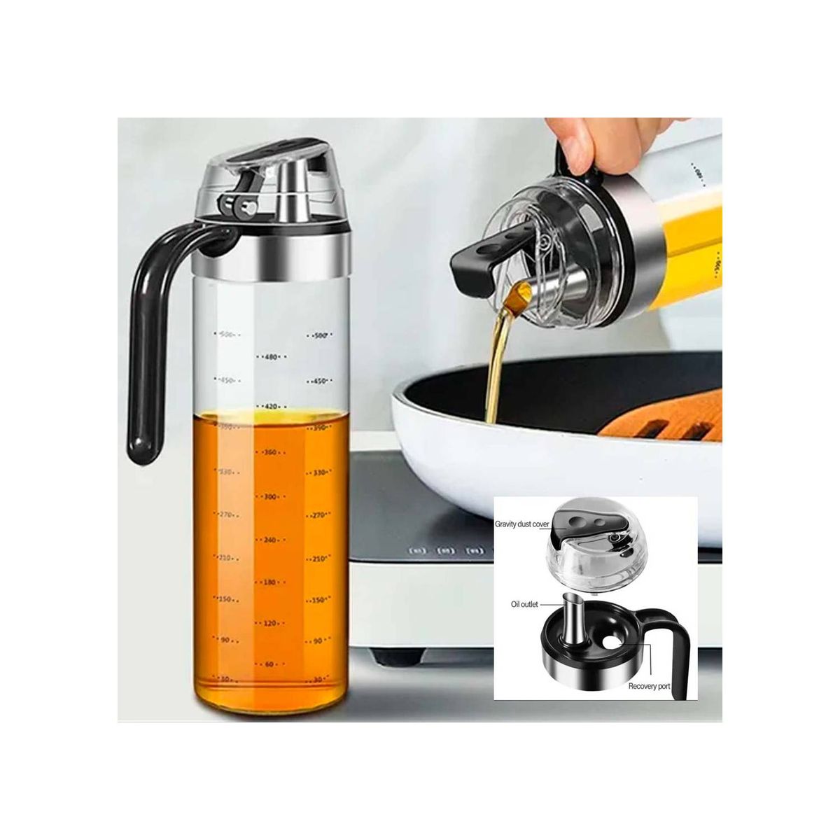 GENERICO - Botella De Vidrio Dispensadora Para Aceite Vinagre Aderezos…