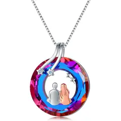 GENERICO - Collar cristal pareja plata 925
