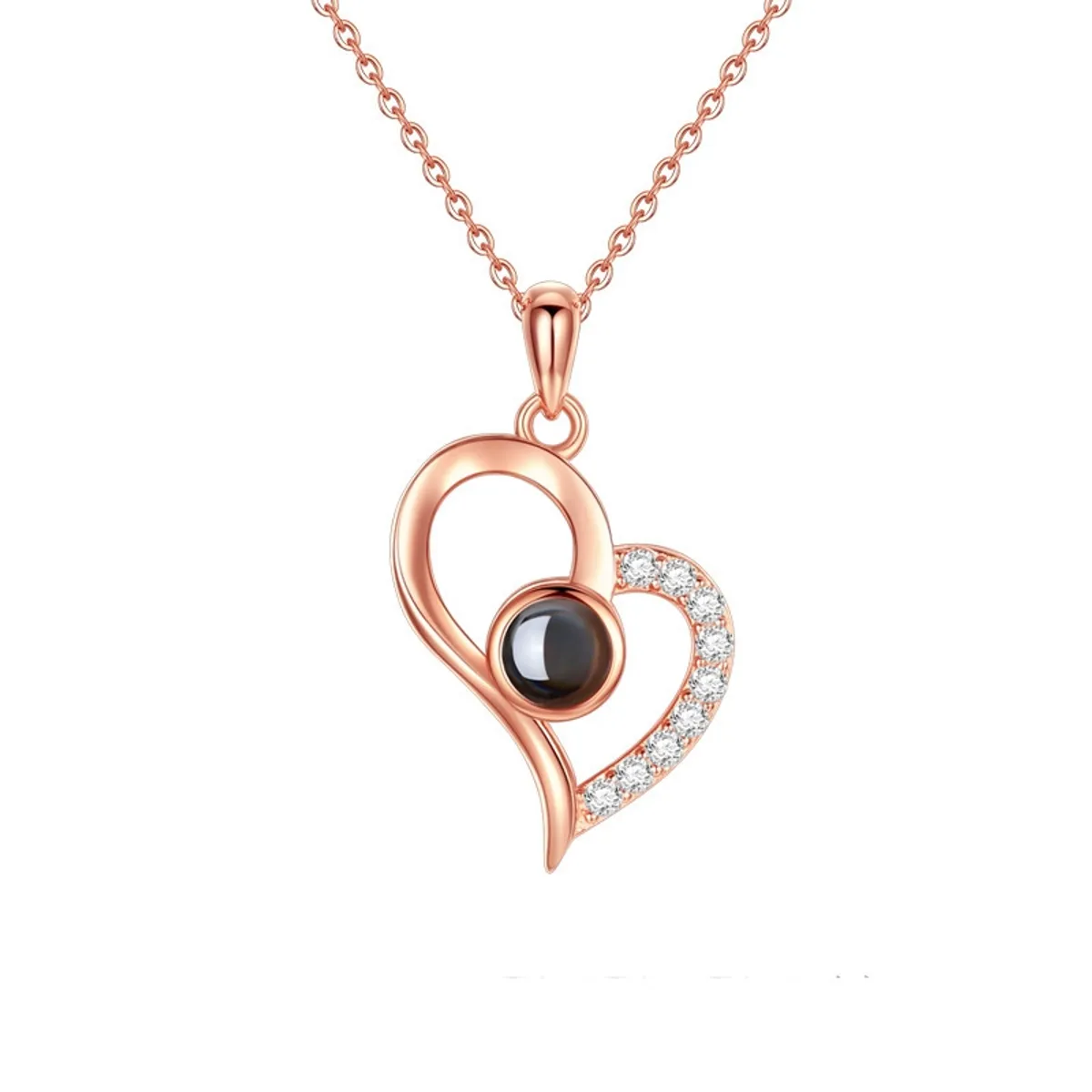 GENERICO - Collar te amo en 100 idiomas plata 925 baño oro rosa mujer regalo