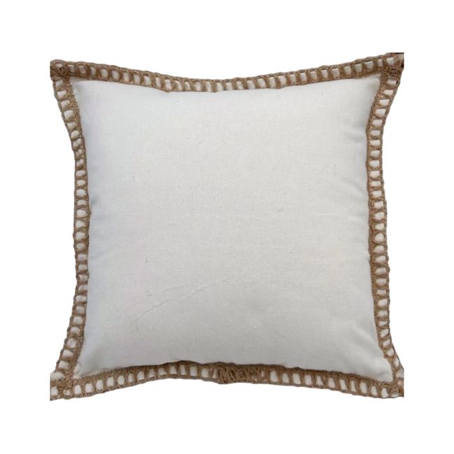 MANDIRHOME - Funda de Cojín Natural Rústico Lino Cuadrada