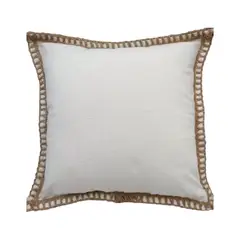 MANDIRHOME - Funda de Cojín Natural Rústico Lino Cuadrada