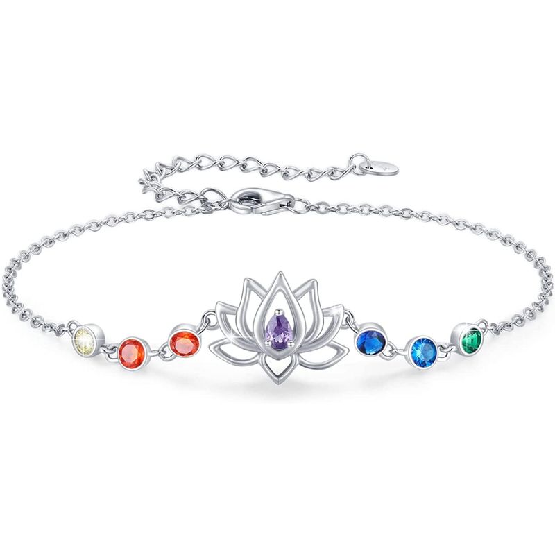 GENERICO - Pulsera 7 chakras mujer plata 925