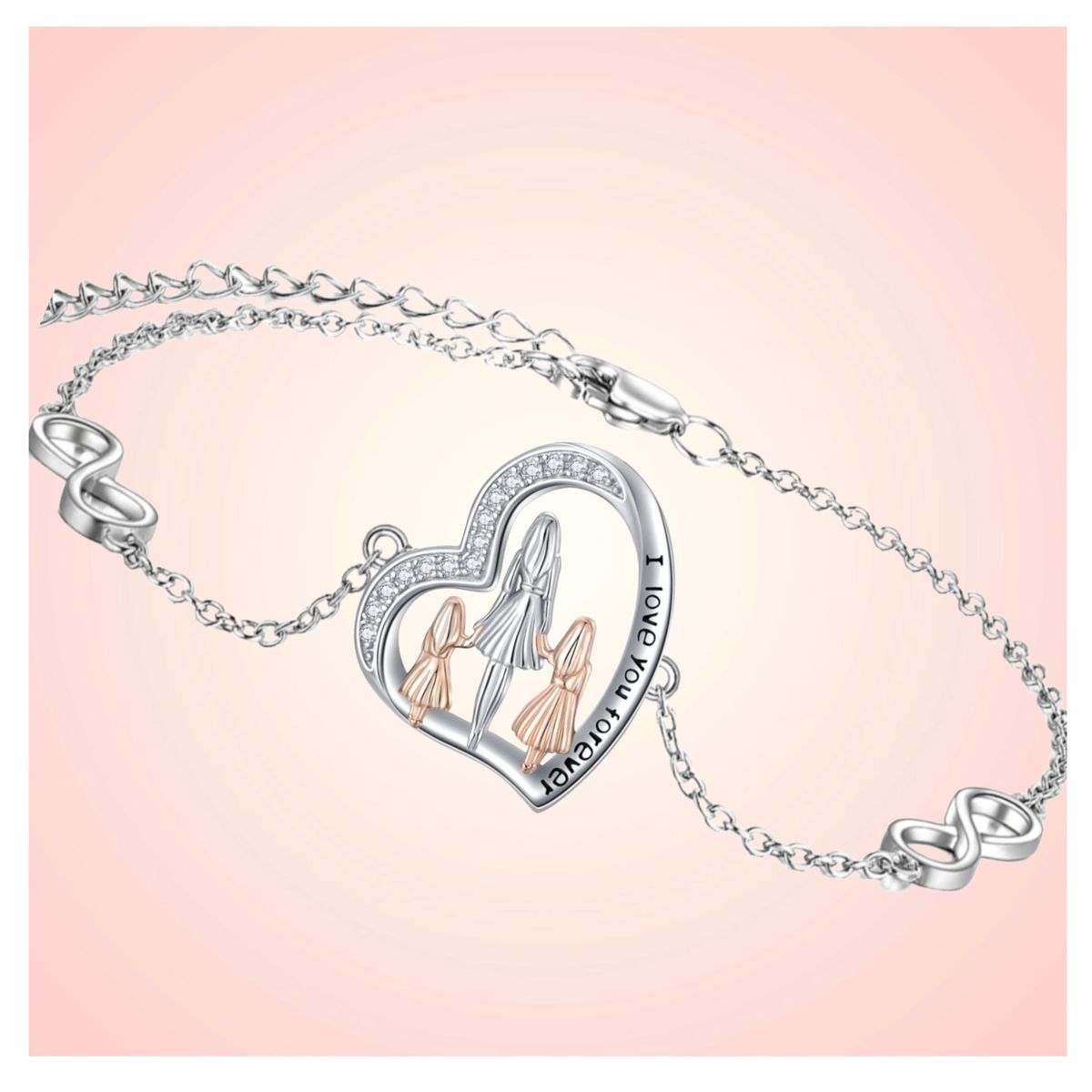 GENERICO - Pulsera mamá y dos hijas mujer plata 925