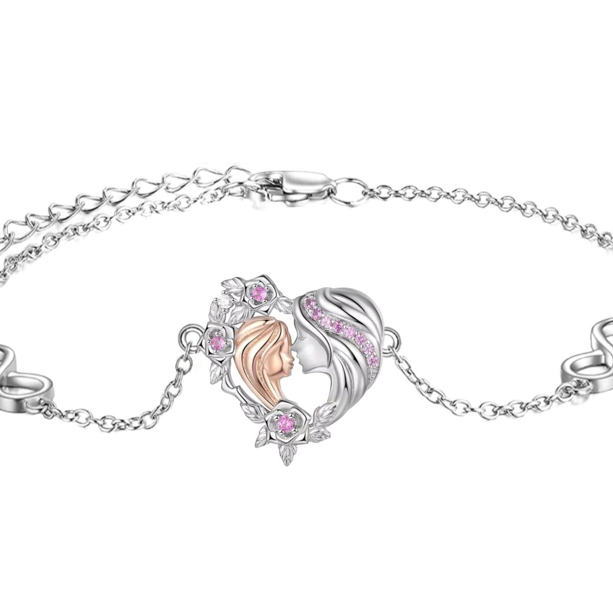 GENERICO - Pulsera mamá hija mujer plata 925