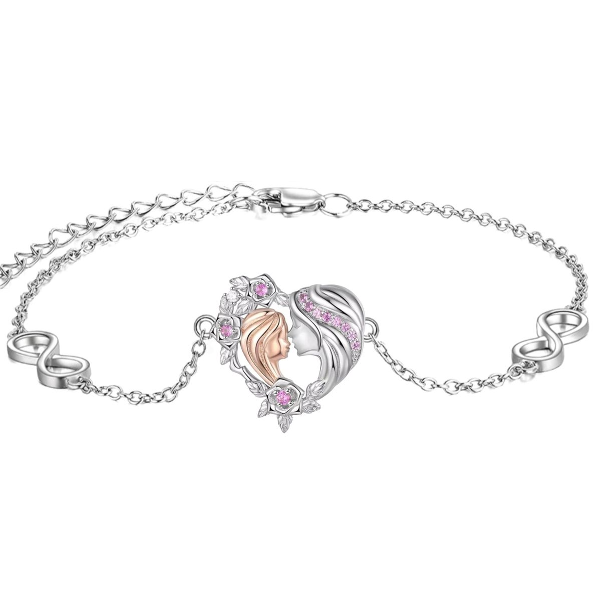 GENERICO - Pulsera mamá hija mujer plata 925