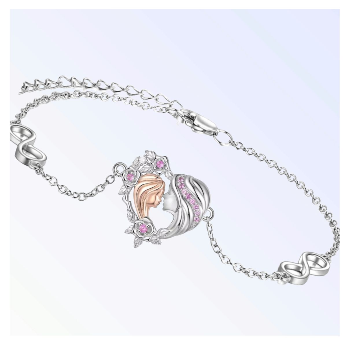 GENERICO - Pulsera mamá hija mujer plata 925