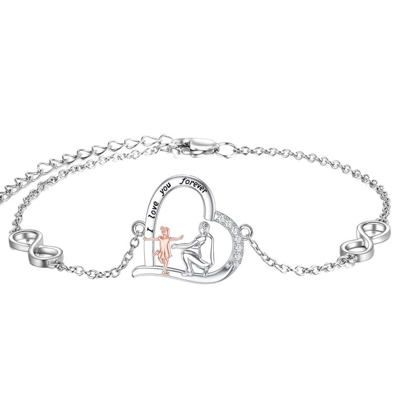GENERICO - Pulsera papá hija plata 925