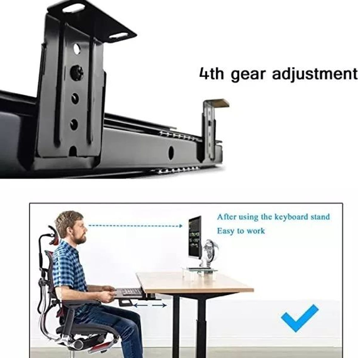 KUANGYE - Correderas Rieles Metalicas Para Bandejas Porta Teclado