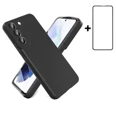 GENERICO - Carcasa Silicona Para Samsung S22 5G Negro con Lamina Completa