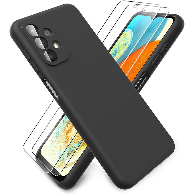 GENERICO - Carcasa Silicona Para Samsung A23 5G Negro con Lamina Completa