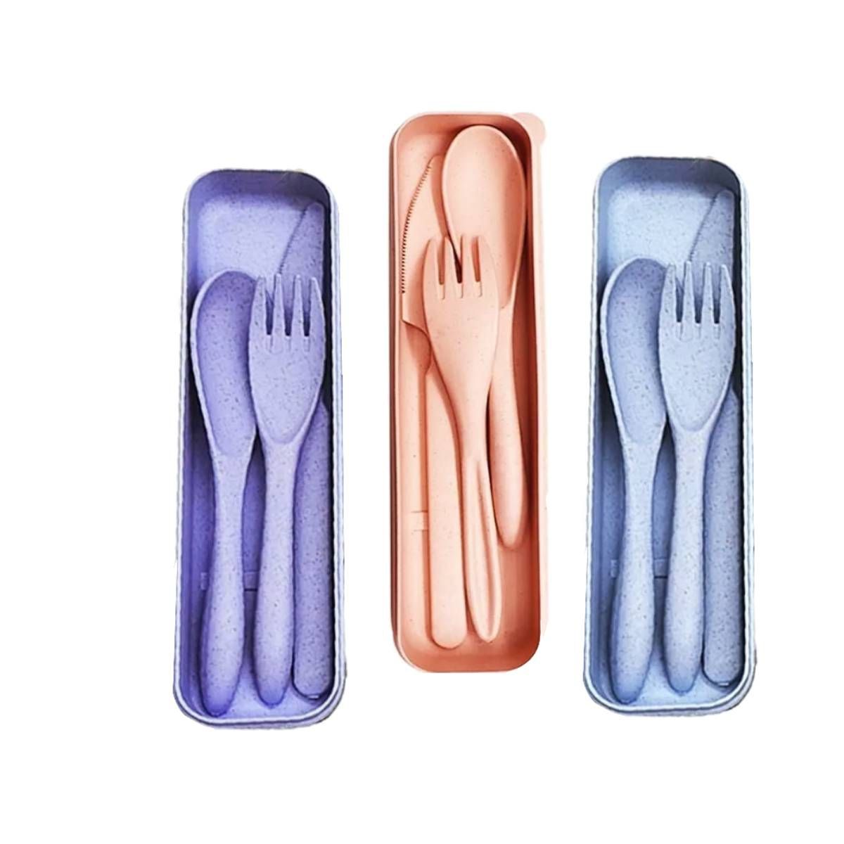 GENERICO - Set Cubiertos Servicios Biodegradable Reutilizable Trigo Color Beige