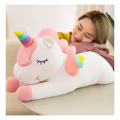 GENERICO - Peluche Unicornio Suave Cojín Decoración 40Cm Blanco