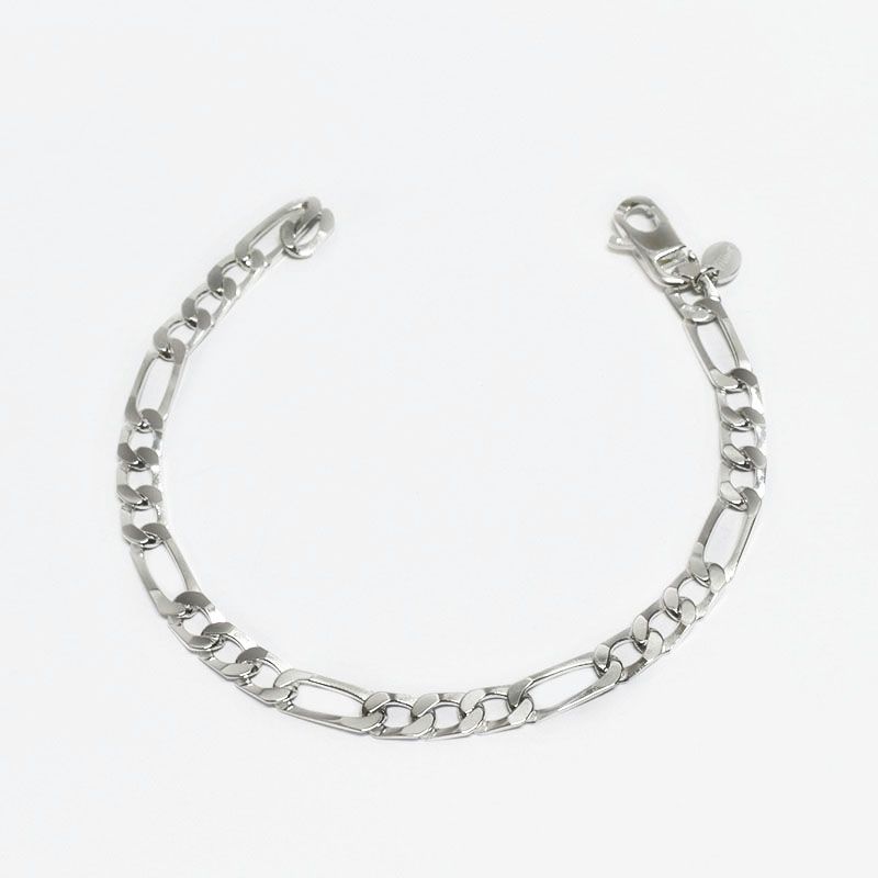 ROSETT - Pulsera fígaro cuadrado 3x1 Plata 925