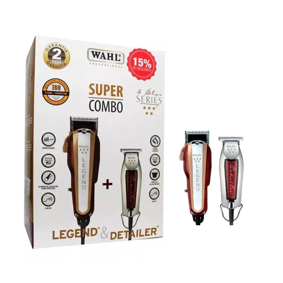 WAHL - Wahl Barber Combo Legend + Detailer Patillera Trimmer