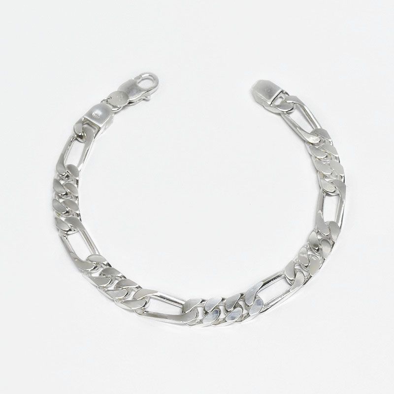ROSETT - Pulsera fígaro cuadrado 3x1 Plata 925