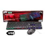 Pack Teclado Mouse Kit Gamer Retroiluminado Led Rgb KR-6300 TZ…