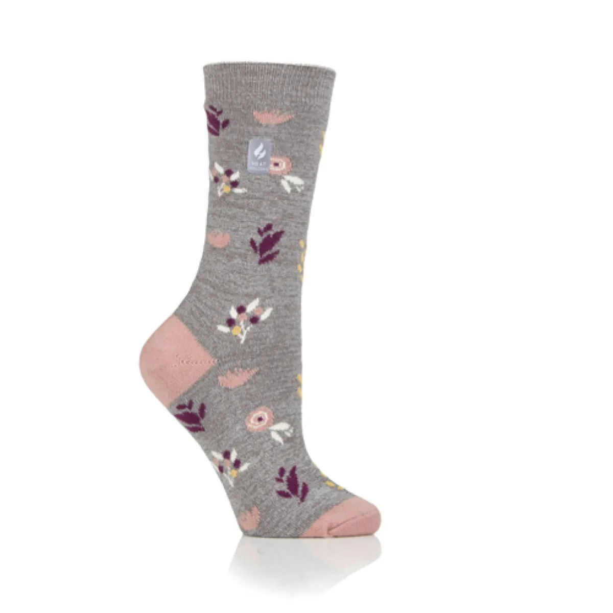 HEAT HOLDERS - Calcetin Ultra Lite Floral Grey Heat Holders