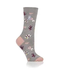 HEAT HOLDERS - Calcetin Ultra Lite Floral Grey