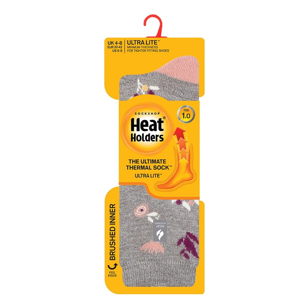HEAT HOLDERS - Calcetin Ultra Lite Floral Grey Heat Holders