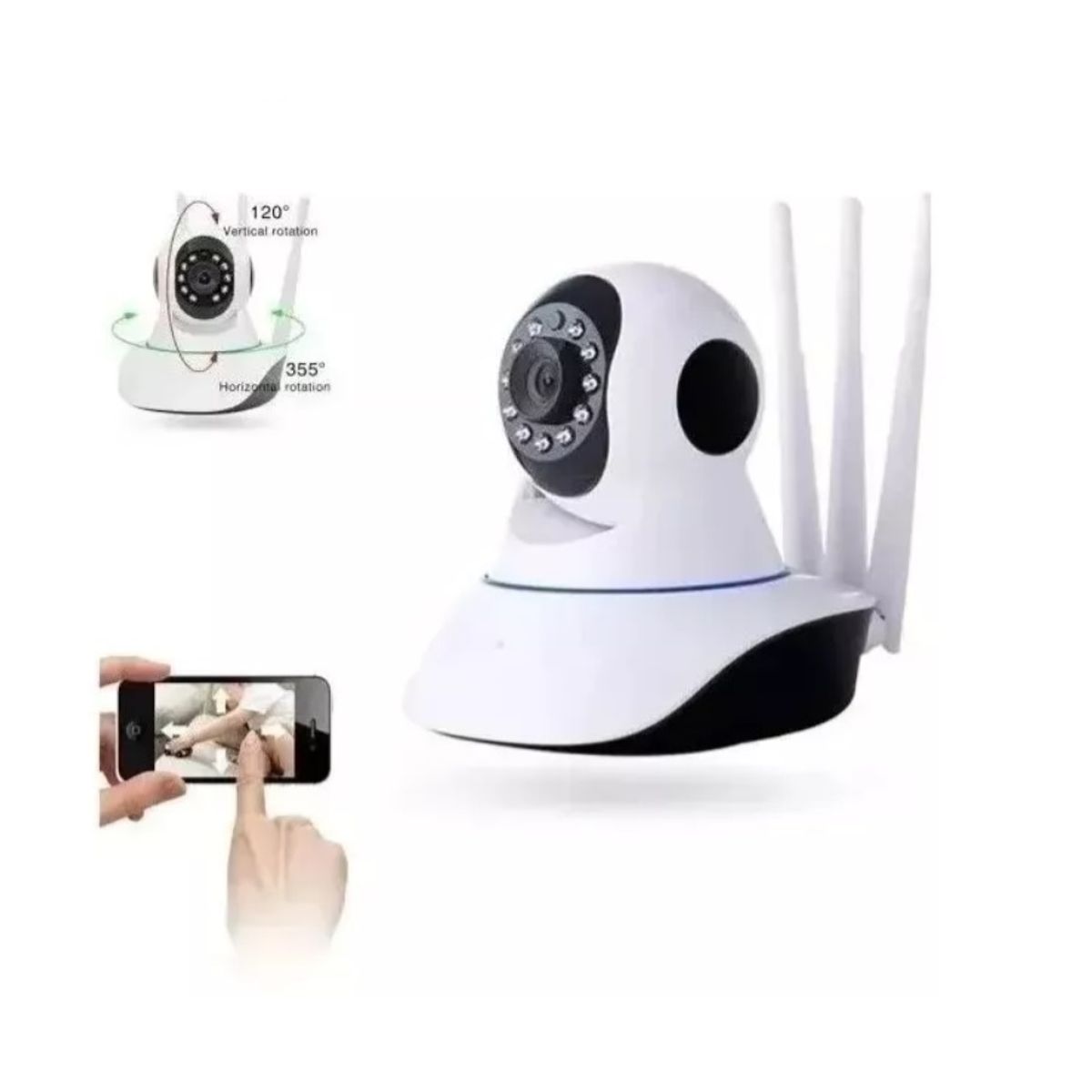 GENERICO - Camara Ip Wifi Hd Motorizada Vision Nocturna 360°
