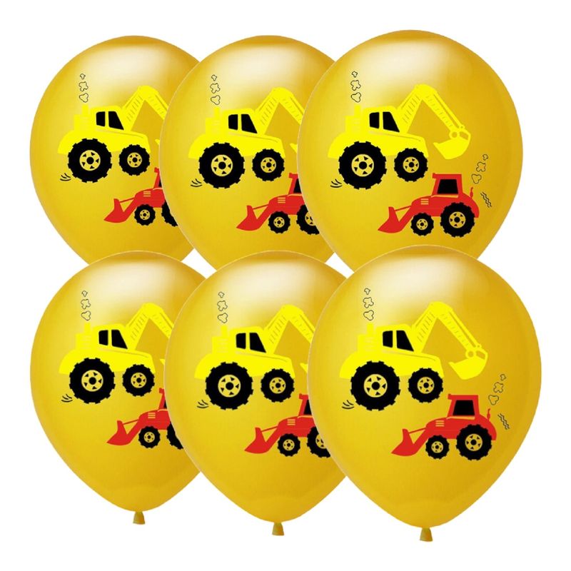 GENERICO - set cumpleaños 6 globos feliz cumpleaños excavadora globos…