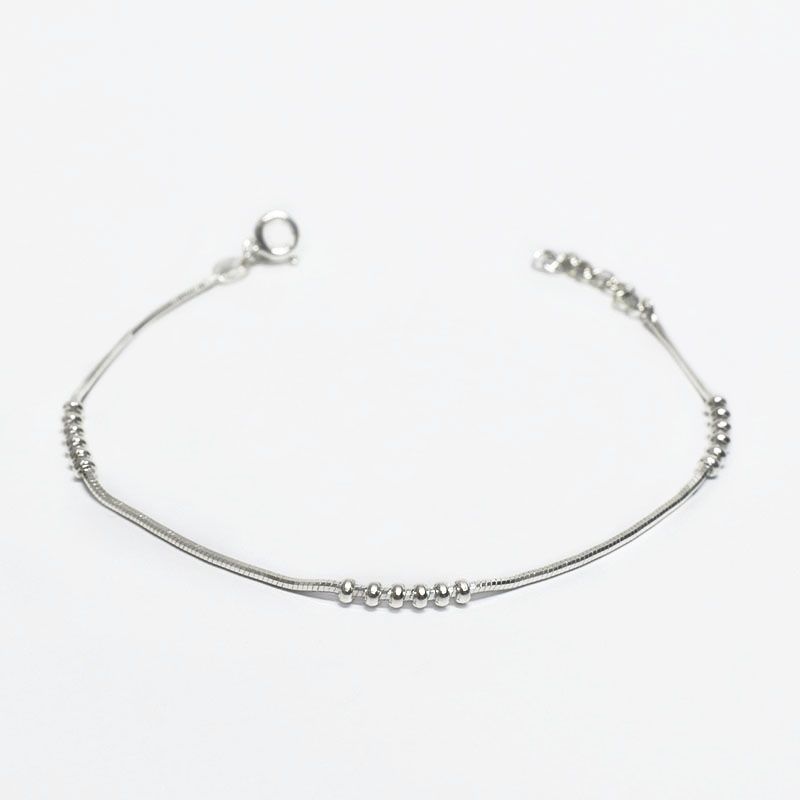 ROSETT - Pulsera cola de ratón con esferas Plata ley 925