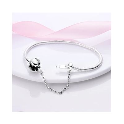 Imagen 2 del producto Pulsera Broche Corazón y Cadena en Plata Fina 925