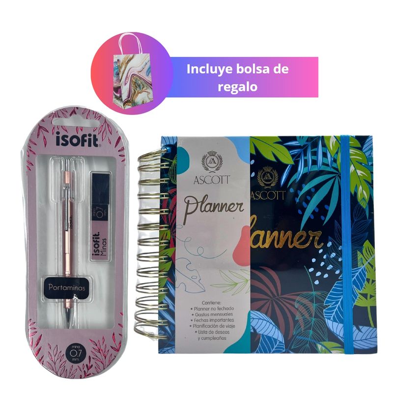 ASCOTT - Pack Agenda Planner Ascott  Portamina  Bolso De Regalo