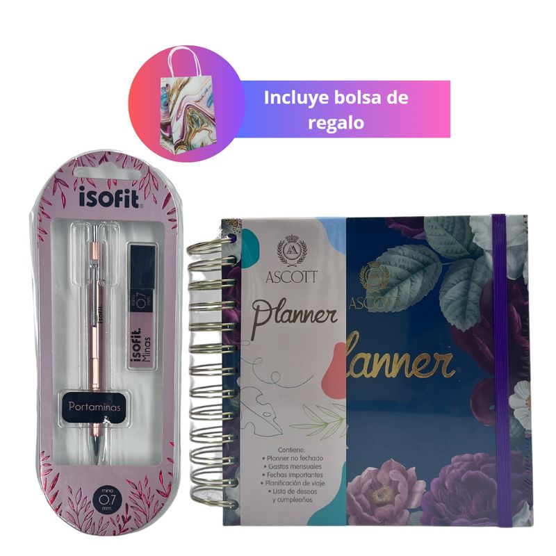 ASCOTT - Pack Agenda Planner Ascott  Portamina  Bolso De Regalo
