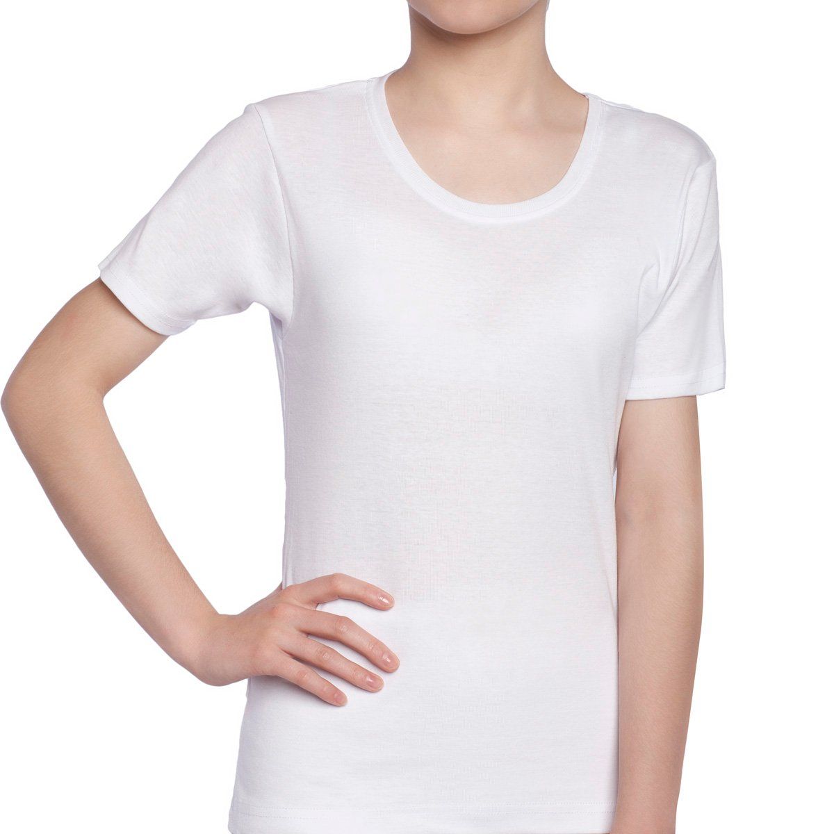 TAIS - Camiseta Algodón Juvenil Manga Corta Blanco Tais