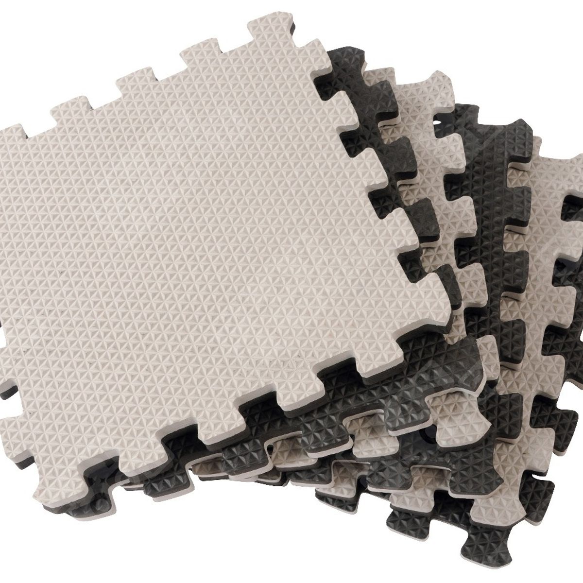 LUMAX - Set 10 Tatami Goma Eva 100x100x2cm Negro Y Gris