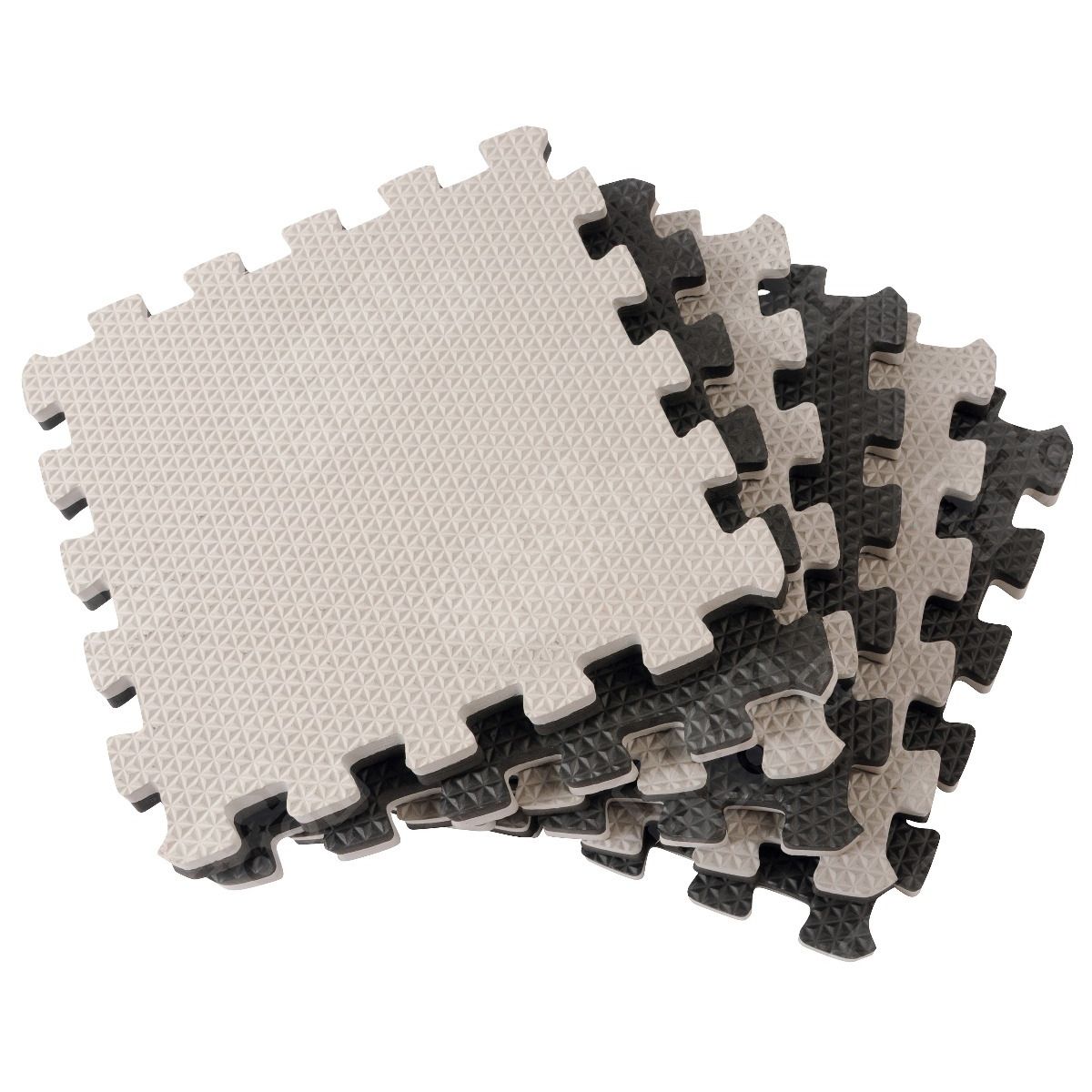 LUMAX - Set 10 Tatami Goma Eva 100x100x2cm Negro Y Gris