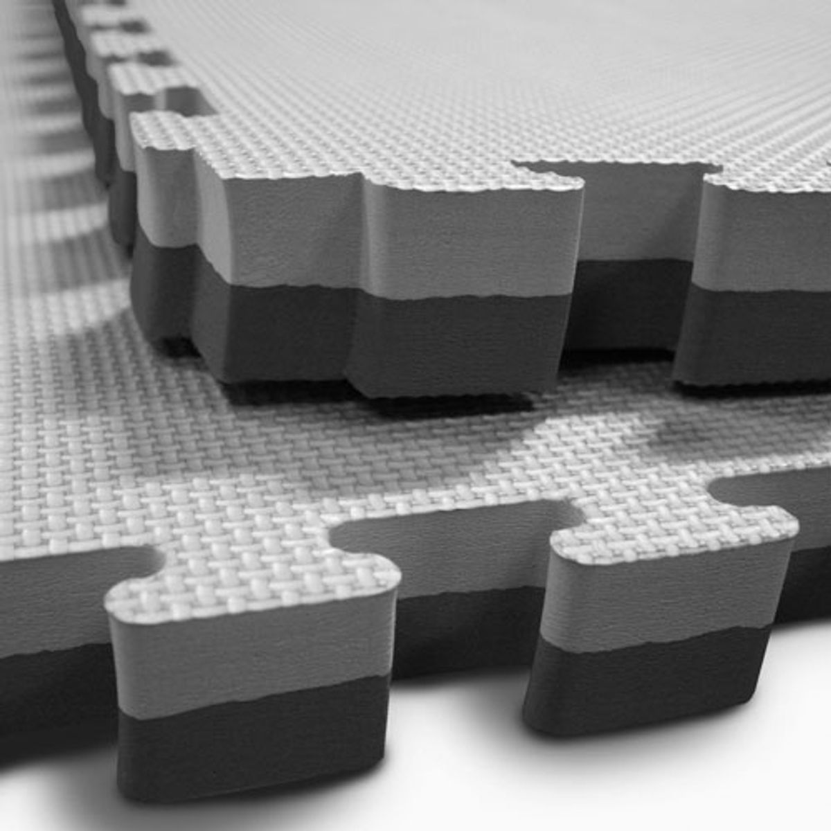 LUMAX - Set 10 Tatami Goma Eva 100x100x2cm Negro Y Gris