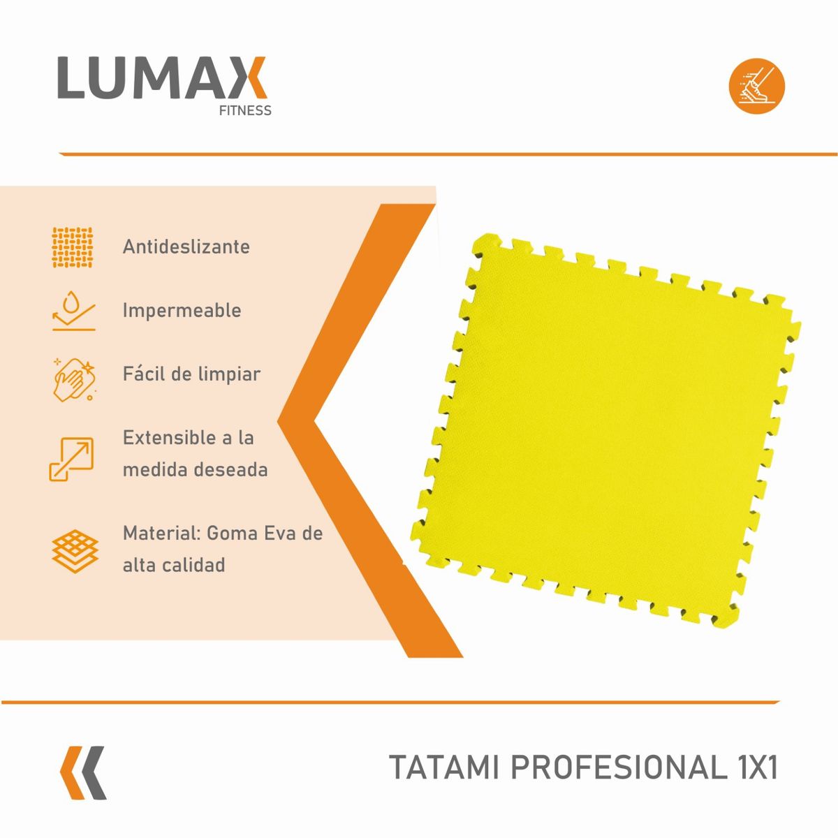 LUMAX - Set 10 Tatami Goma Eva 100x100x2cm Azul Y Amarillo