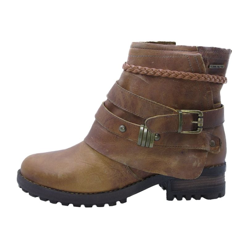 VIA FRANCA - Botin Cuero Para Mujer Color Mostaza