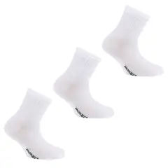 MONARCH - 3 Pares Calcetin Bamboo 3/4 Liso Blanco