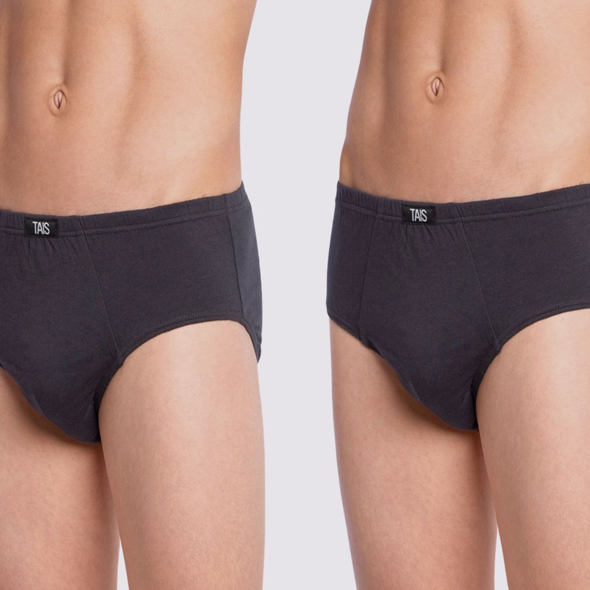 TAIS - Slip Liso Bi-Pack Gris Tais
