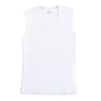 Camiseta Algodón Sin Manga Blanco