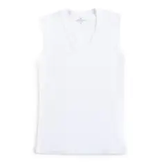 TAIS - Camiseta Algodón Sin Manga Blanco