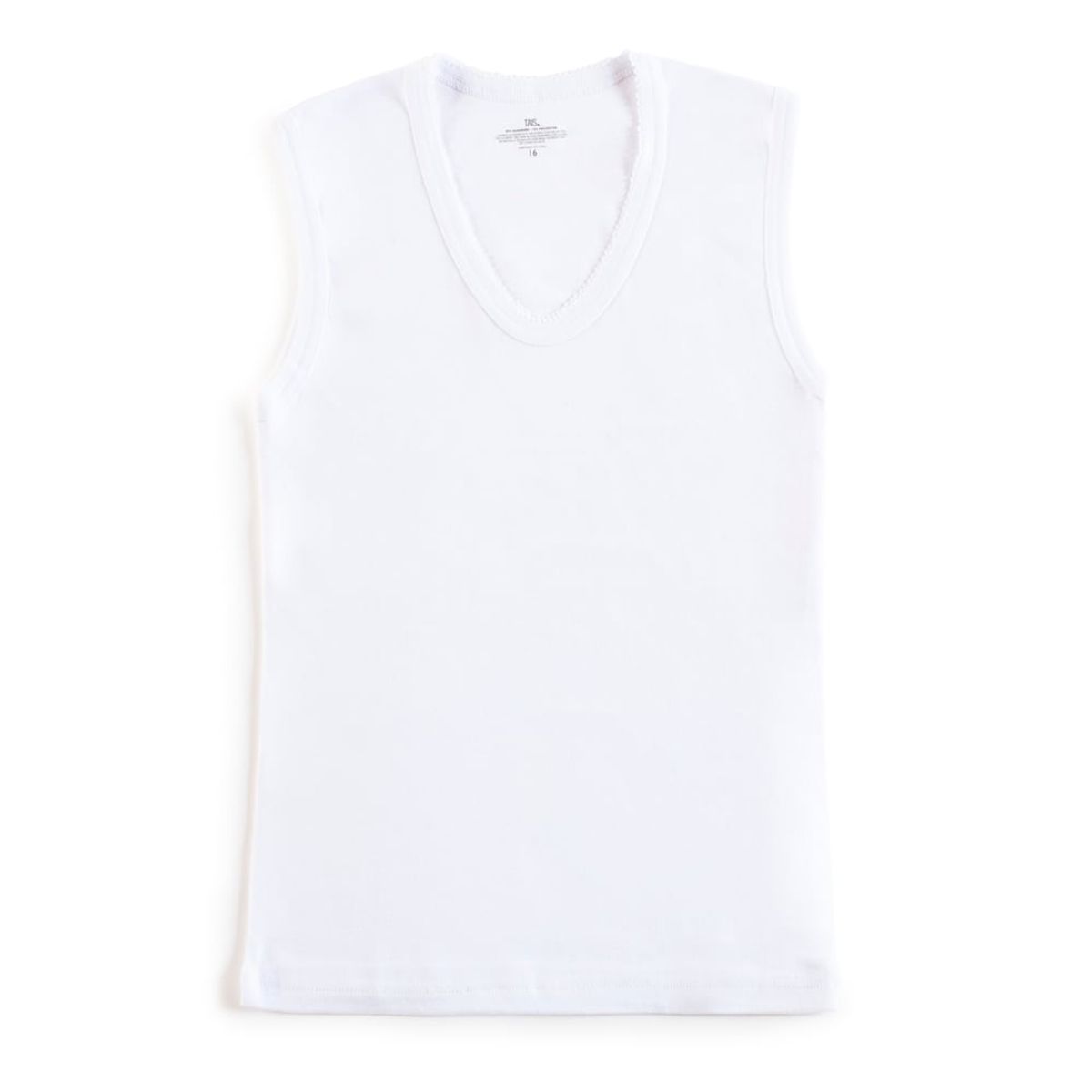 TAIS - Camiseta Algodón Sin Manga Blanco Tais