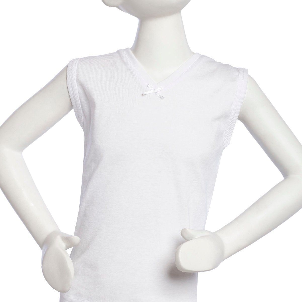 TAIS - Camiseta Algodón Sin Manga Blanco Tais